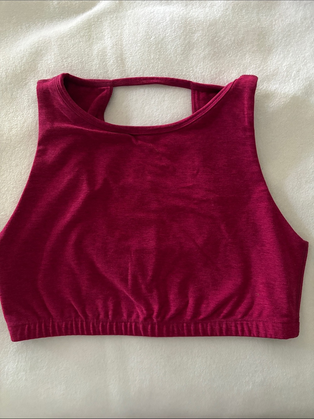 Beyond Yoga High-Neck Crop Top in Deep Berry